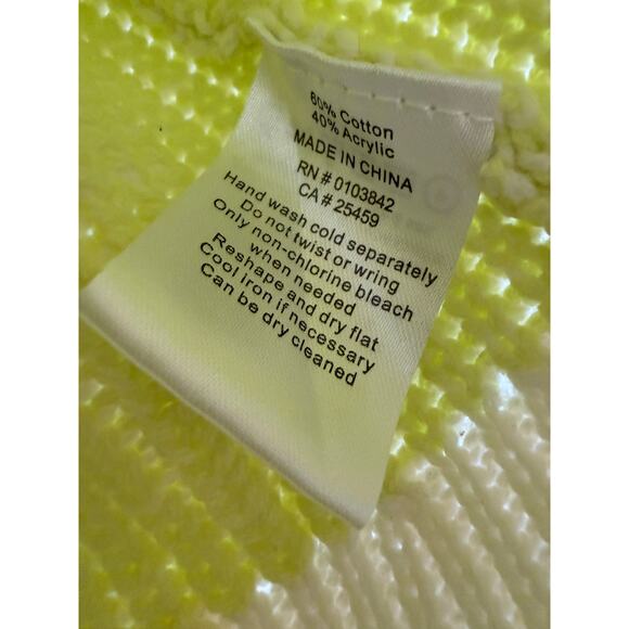 Evereve Riana Striped Yellow And White V Neck Knit Long Sleeve Sweater - Picture 5 of 6